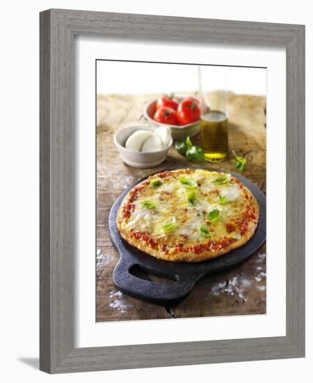 Tomato and Mozzarella Pizza with Basil-Paul Williams-Framed Photographic Print