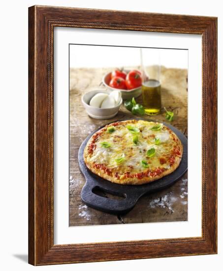 Tomato and Mozzarella Pizza with Basil-Paul Williams-Framed Photographic Print