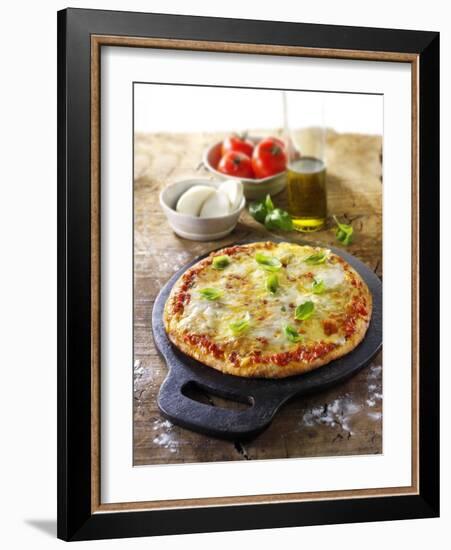 Tomato and Mozzarella Pizza with Basil-Paul Williams-Framed Photographic Print