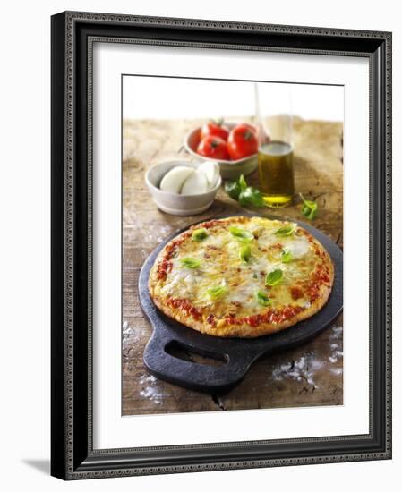 Tomato and Mozzarella Pizza with Basil-Paul Williams-Framed Photographic Print