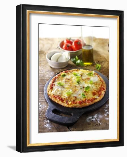 Tomato and Mozzarella Pizza with Basil-Paul Williams-Framed Photographic Print