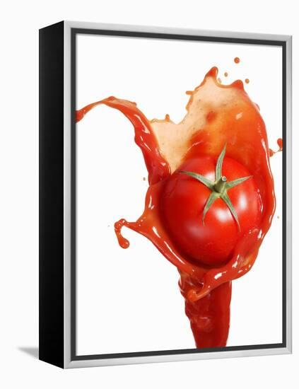 Tomato on Ketchup Splash-Kröger & Gross-Framed Premier Image Canvas