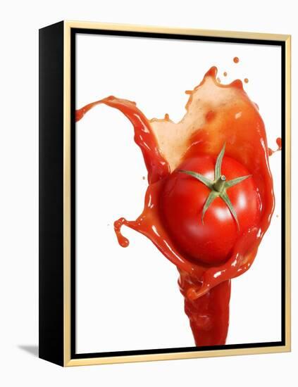 Tomato on Ketchup Splash-Kröger & Gross-Framed Premier Image Canvas