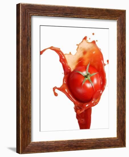 Tomato on Ketchup Splash-Kröger & Gross-Framed Photographic Print