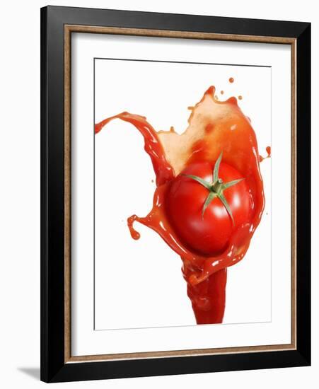 Tomato on Ketchup Splash-Kröger & Gross-Framed Photographic Print