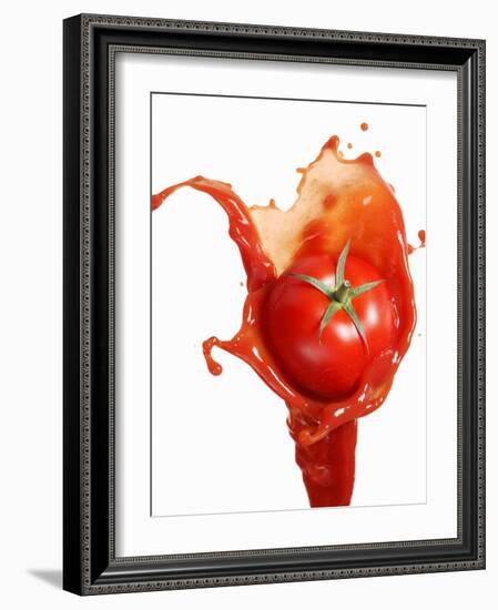 Tomato on Ketchup Splash-Kröger & Gross-Framed Photographic Print