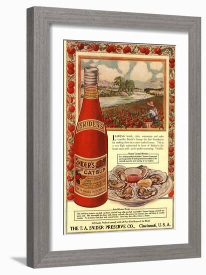 Tomato Sauce Catsup Sniders Oysters Tomatoes, USA, 1900-null-Framed Giclee Print