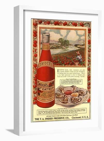 Tomato Sauce Catsup Sniders Oysters Tomatoes, USA, 1900-null-Framed Giclee Print