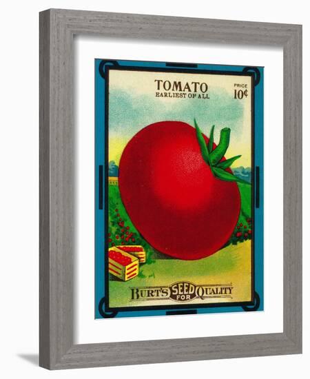 Tomato Seed Packet-Lantern Press-Framed Art Print