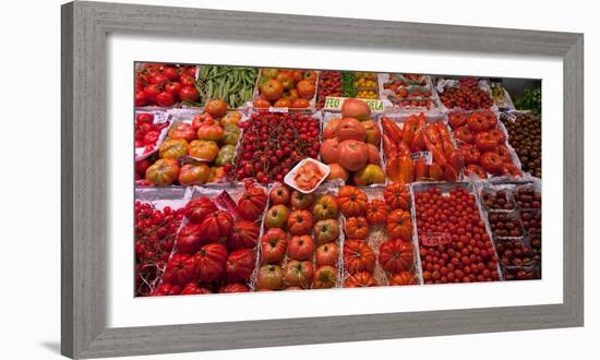 Tomatoes at a Market Stall, Santa Caterina Market, Barcelona, Catalonia, Spain-null-Framed Photographic Print