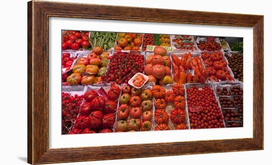 Tomatoes at a Market Stall, Santa Caterina Market, Barcelona, Catalonia, Spain-null-Framed Photographic Print