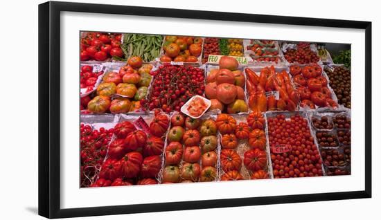 Tomatoes at a Market Stall, Santa Caterina Market, Barcelona, Catalonia, Spain-null-Framed Photographic Print