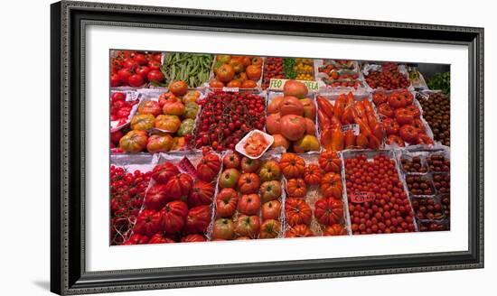 Tomatoes at a Market Stall, Santa Caterina Market, Barcelona, Catalonia, Spain-null-Framed Photographic Print