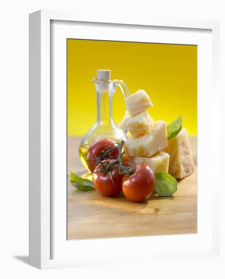 Tomatoes, Basil, Parmesan and Olive Oil-Kai Schwabe-Framed Photographic Print