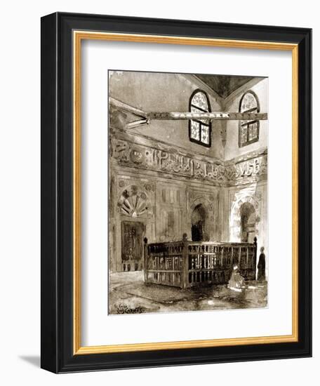 Tomb in a Mosque, Cairo, Egypt, 1928-Louis Cabanes-Framed Giclee Print