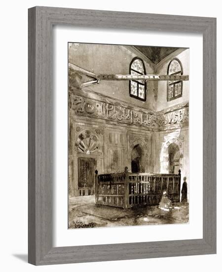 Tomb in a Mosque, Cairo, Egypt, 1928-Louis Cabanes-Framed Giclee Print