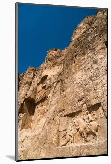 Tomb of Ataxerxes I and carved relief below, Naqsh-e Rostam Necropolis, near Persepolis, Iran, Midd-James Strachan-Mounted Photographic Print