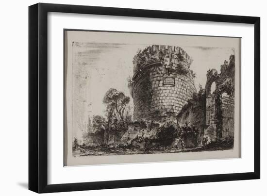 Tomb of Caecilia Metella Called Capo Di Bove, or Ox Head, 1748 (Etching)-Giovanni Battista Piranesi-Framed Giclee Print