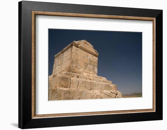 Tomb of Cyrus the Great, 576-530 BC, Pasargadae, UNESCO World Heritage Site, Iran, Middle East-James Strachan-Framed Photographic Print