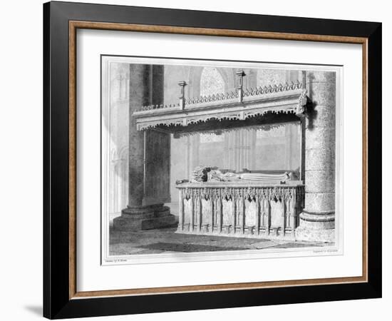 Tomb of Henry IV and His Queen Joan of Navarre in Canterbury Cathedral, 1825-John Le Keux-Framed Giclee Print