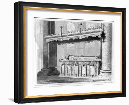 Tomb of Henry IV and His Queen Joan of Navarre in Canterbury Cathedral, 1825-John Le Keux-Framed Giclee Print