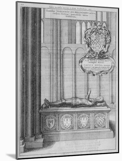 Tomb of John Beauchamp in Old St Paul's Cathedral, City of London, 1656-Wenceslaus Hollar-Mounted Giclee Print