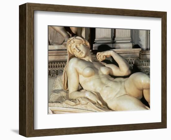 Tomb of Lorenzo De Medici, Detail of Dawn-Michelangelo Buonarroti-Framed Giclee Print