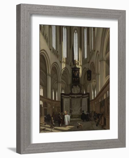 Tomb of Michiel De Ruyter in the Nieuwe Kerk, Amsterdam-Emanuel de Witte-Framed Art Print