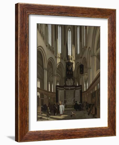 Tomb of Michiel De Ruyter in the Nieuwe Kerk, Amsterdam-Emanuel de Witte-Framed Art Print