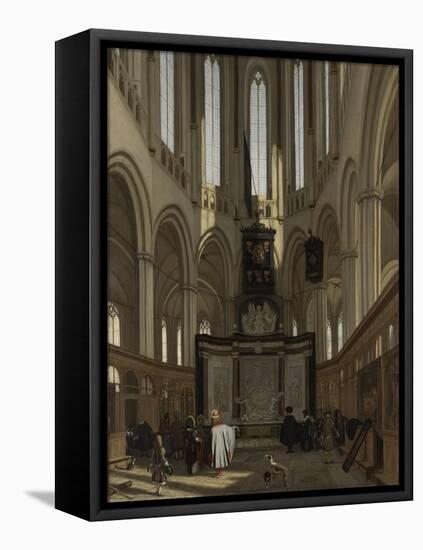 Tomb of Michiel De Ruyter in the Nieuwe Kerk, Amsterdam-Emanuel de Witte-Framed Stretched Canvas