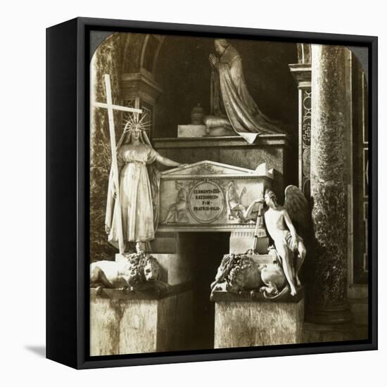 Tomb of Pope Clement XIII, St Peter's Basilica, Rome, Italy-Underwood & Underwood-Framed Premier Image Canvas