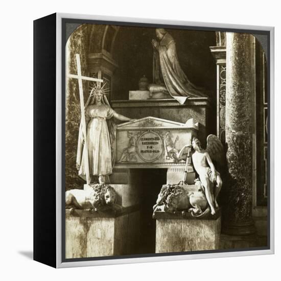 Tomb of Pope Clement XIII, St Peter's Basilica, Rome, Italy-Underwood & Underwood-Framed Premier Image Canvas