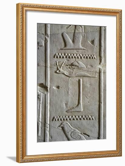 Tomb of Ramses II, Relief of Hieroglyphics Illustrating Litany of Ra from 19th Dynasty-null-Framed Giclee Print