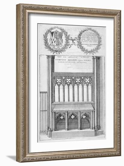 Tomb of Roger Niger, Bishop of London, in Old St Paul's Cathedral, 1656-Wenceslaus Hollar-Framed Giclee Print