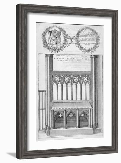 Tomb of Roger Niger, Bishop of London, in Old St Paul's Cathedral, 1656-Wenceslaus Hollar-Framed Giclee Print