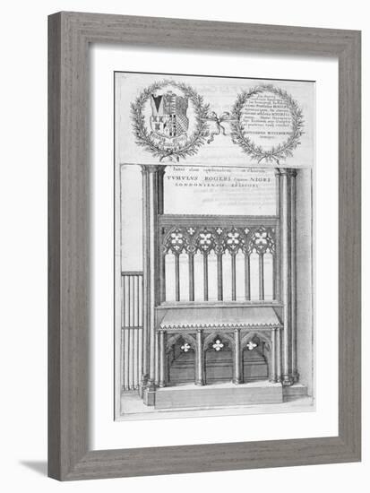 Tomb of Roger Niger, Bishop of London, in Old St Paul's Cathedral, 1656-Wenceslaus Hollar-Framed Giclee Print