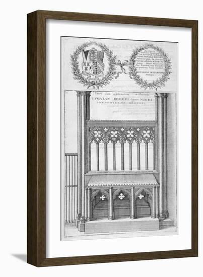 Tomb of Roger Niger, Bishop of London, in Old St Paul's Cathedral, 1656-Wenceslaus Hollar-Framed Giclee Print