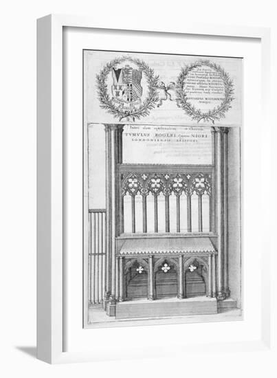 Tomb of Roger Niger, Bishop of London, in Old St Paul's Cathedral, 1656-Wenceslaus Hollar-Framed Giclee Print