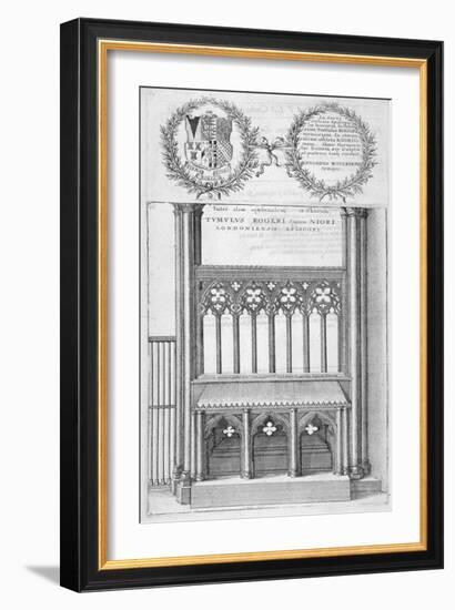 Tomb of Roger Niger, Bishop of London, in Old St Paul's Cathedral, 1656-Wenceslaus Hollar-Framed Giclee Print