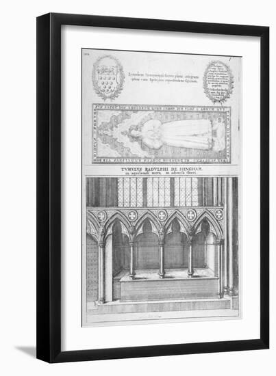 Tomb of Sir Ralph De Hengham in Old St Paul's Cathedral, City of London, 1656-Wenceslaus Hollar-Framed Giclee Print