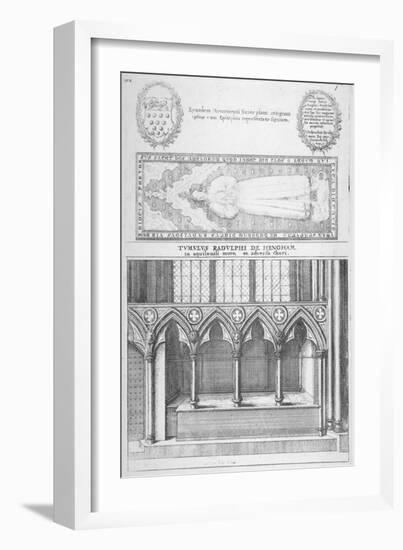 Tomb of Sir Ralph De Hengham in Old St Paul's Cathedral, City of London, 1656-Wenceslaus Hollar-Framed Giclee Print