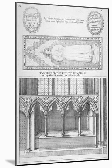 Tomb of Sir Ralph De Hengham in Old St Paul's Cathedral, City of London, 1656-Wenceslaus Hollar-Mounted Giclee Print