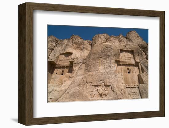 Tombs of Ataxerxes I and Darius the Great, Naqsh-e Rostam Necropolis, near Persepolis, Iran, Middle-James Strachan-Framed Photographic Print