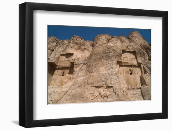 Tombs of Ataxerxes I and Darius the Great, Naqsh-e Rostam Necropolis, near Persepolis, Iran, Middle-James Strachan-Framed Photographic Print