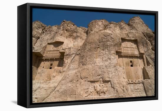 Tombs of Ataxerxes I and Darius the Great, Naqsh-e Rostam Necropolis, near Persepolis, Iran, Middle-James Strachan-Framed Premier Image Canvas