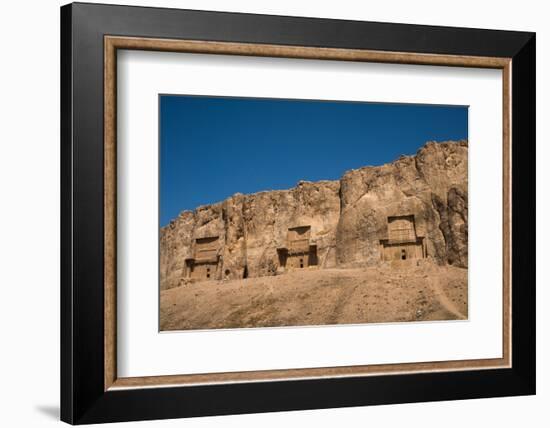 Tombs of Darius II, Ataxerxes I and Darius the Great, Naqsh-e Rostam Necropolis, near Persepolis, I-James Strachan-Framed Photographic Print