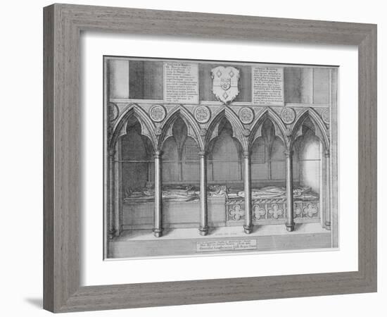 Tombs of Two Bishops of London in Old St Paul's Cathedral, City of London, 1656-Wenceslaus Hollar-Framed Giclee Print