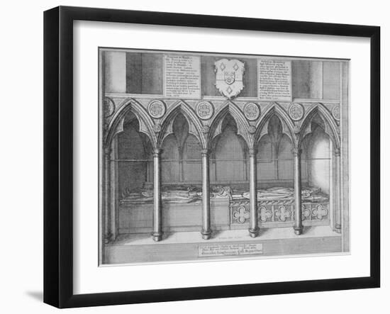 Tombs of Two Bishops of London in Old St Paul's Cathedral, City of London, 1656-Wenceslaus Hollar-Framed Giclee Print