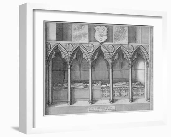 Tombs of Two Bishops of London in Old St Paul's Cathedral, City of London, 1656-Wenceslaus Hollar-Framed Giclee Print