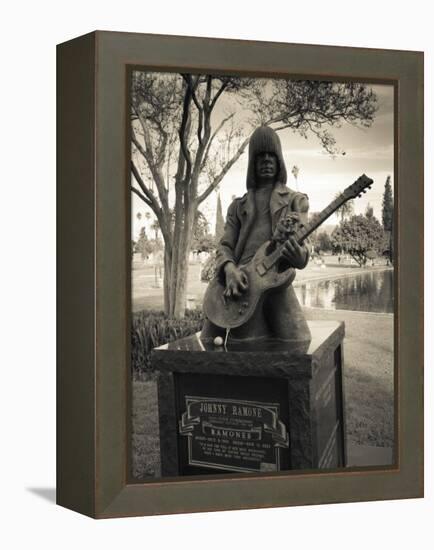 Tombstone of Johnny Ramone in Hollywood Forever Cemetery, Santa Monica Boulevard, Hollywood-null-Framed Premier Image Canvas